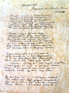 Toldi szerelme (6. ének) – kézirat