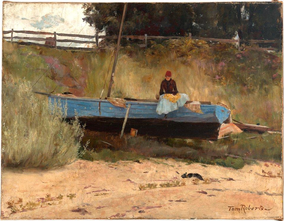 Tom Roberts - Boat on beach, Queenscliff. - Google Art Project