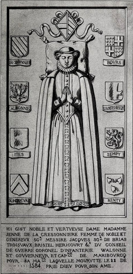Tombe de Jeanne de La Cressonnière, épouse de Jacques de Brias
