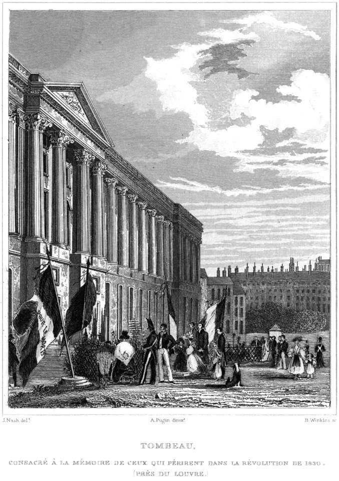 Tomb commemorating the attack on the Louvre, July 1830