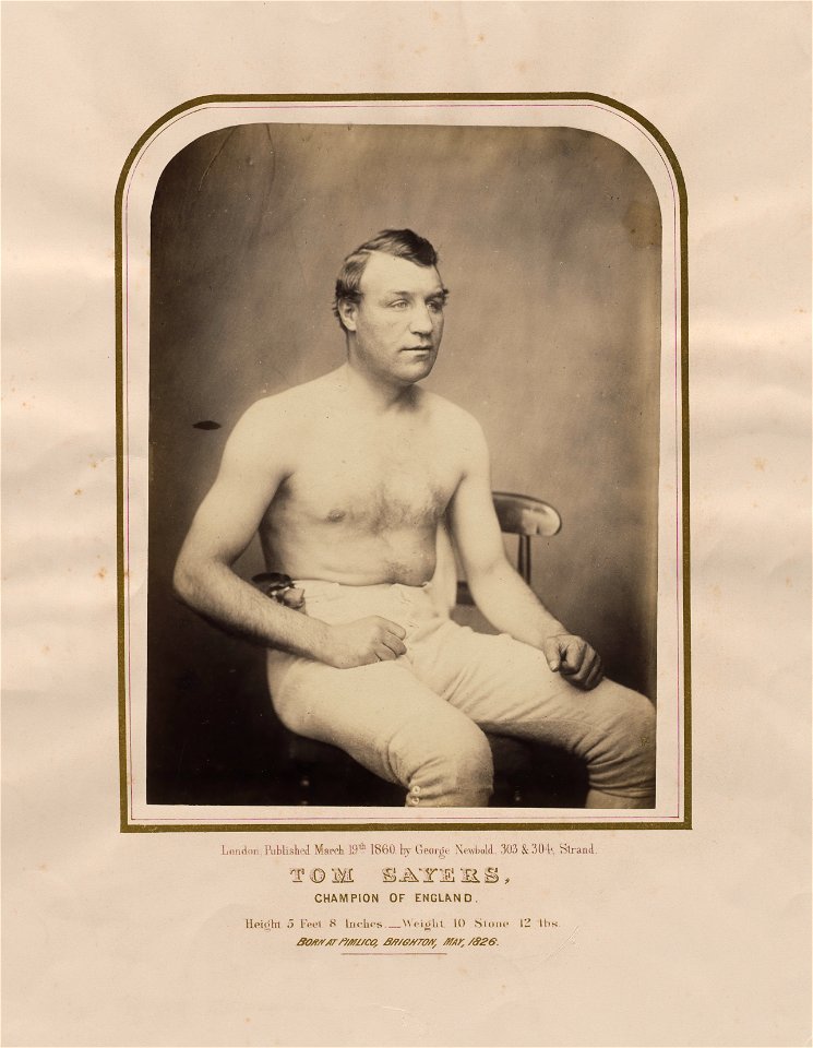 Tom Sayers by George Newbold, 1860, albumen silver print, from the National Portrait Gallery - NPG-NPG 2009 35Sayers-000003