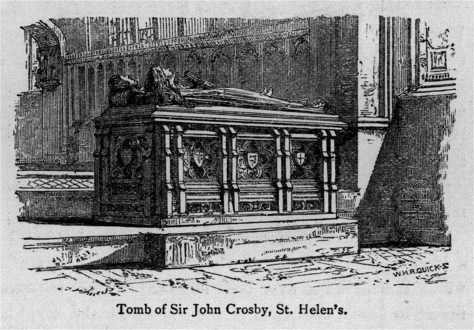 Tomb of Sir John Crosby, St. Helen's - Walks in London, Augustus Hare, 1878