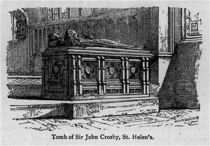 Tomb of Sir John Crosby, St. Helen's - Walks in London, Augustus Hare, 1878. Free illustration for personal and commercial use.