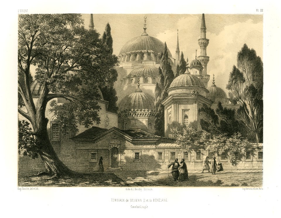 Tombeaux de Soliman II et de Roxelane (Constantinople) - Flandin Eugène - 1853