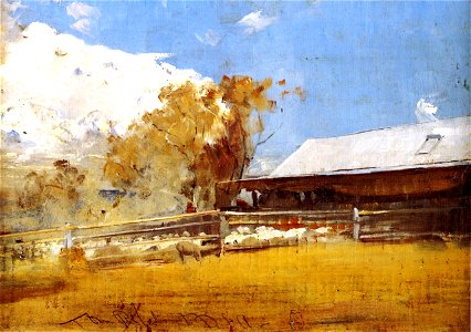 Tom Roberts, 1894 - Shearing Shed, Newstead
