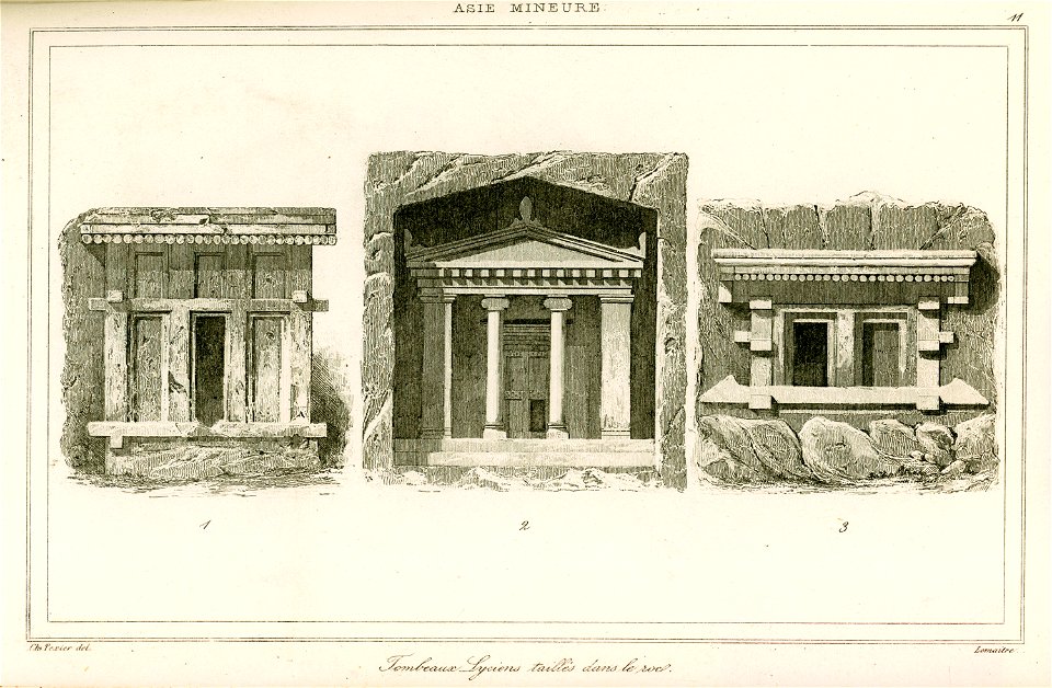 Tombeaux Lyciens taillés dans le roc - Texier Charles Félix Marie - 1882