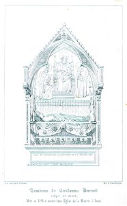 Tombeau de Guillaume Durand, evêque de Mende, mort en 1296 et enterré dans l'édlise de la Minerve à Rome - Godard - Faultrier Victor - 1857