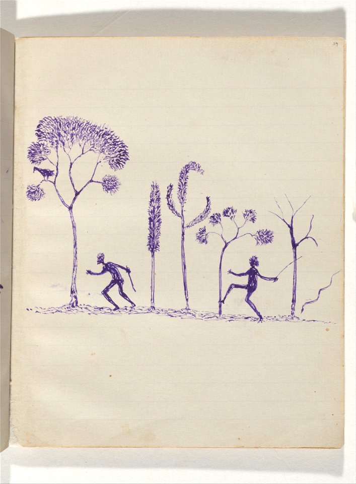 Tommy McRAE - Kwatkwat people - (Aboriginals among trees) Sketchbook mainly of activities of Aboriginals and Whites - Google Art Project