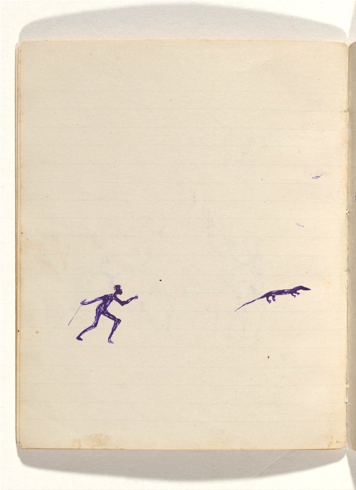 Tommy McRAE - Kwatkwat people - (Aboriginal hunting goanna) Sketchbook mainly of activities of Aboriginals and Whites - Google Art Project