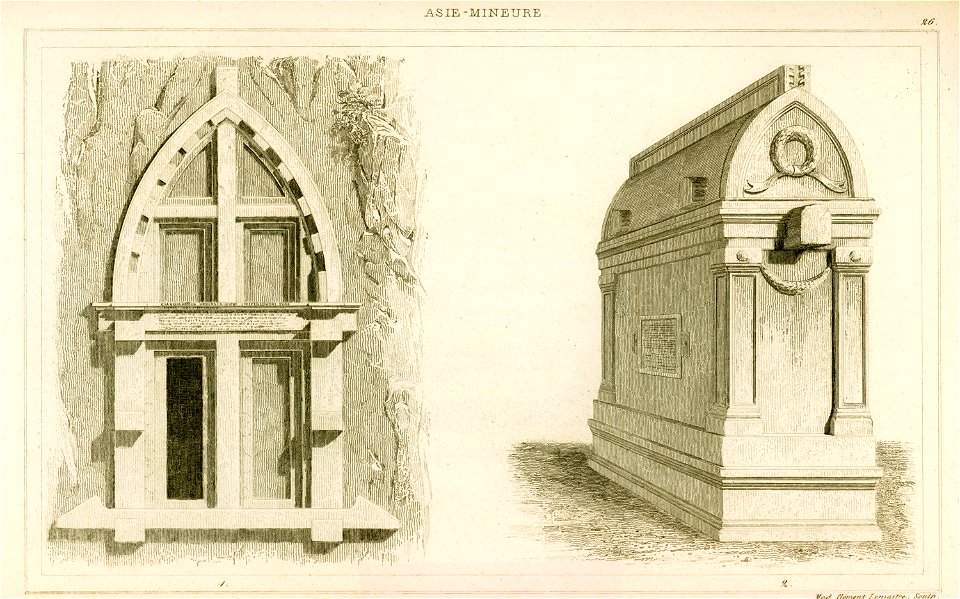 Tombeau de Claudia Régélia Tombeau de Ptolemée à Antiphellus - Texier Charles Félix Marie - 1882