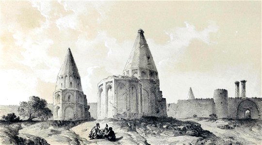 Tombs Qum by Eugène Flandin