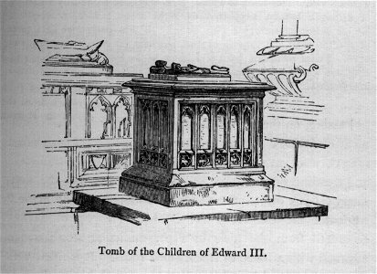 Tomb of the Children of Edward III - Walks in London, Augustus Hare, 1878. Free illustration for personal and commercial use.
