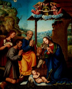 Tommaso di Stefano Lunetti - Adoration of the Shepherds (Adoration of the Child by Mary, St Joseph and Shepherds) - MNK XII-A-750 - National Museum Kraków