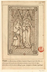 Tombe dans l'église du prieuré du Quartier près Chastillon, elle est de Jean de Saulx chevalier, seigneur de Courtivron, chancelier du duc de Bourgogne, mort en 1420 et de Perette de Mairey sa femme, morte en 1423