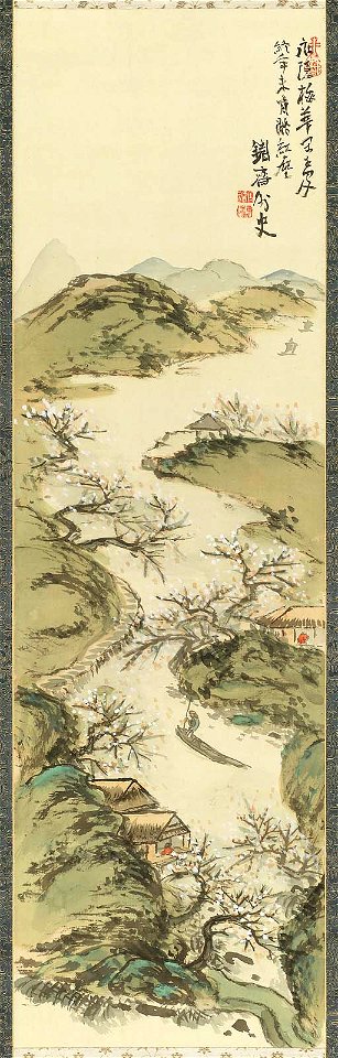 Tomioka Tessai - Releasing the Oar in the Plum Valley - 66.490 - Museum of Fine Arts