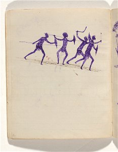 Tommy McRAE - Kwatkwat people - (Aboriginals with weapons) Sketchbook mainly of activities of Aboriginals and Whites - Google Art Project
