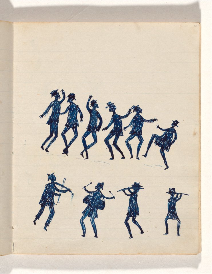 Tommy McRAE - Kwatkwat people - (Whites fighting; musicians) Sketchbook mainly of activities of Aboriginals and Whites - Google Art Project
