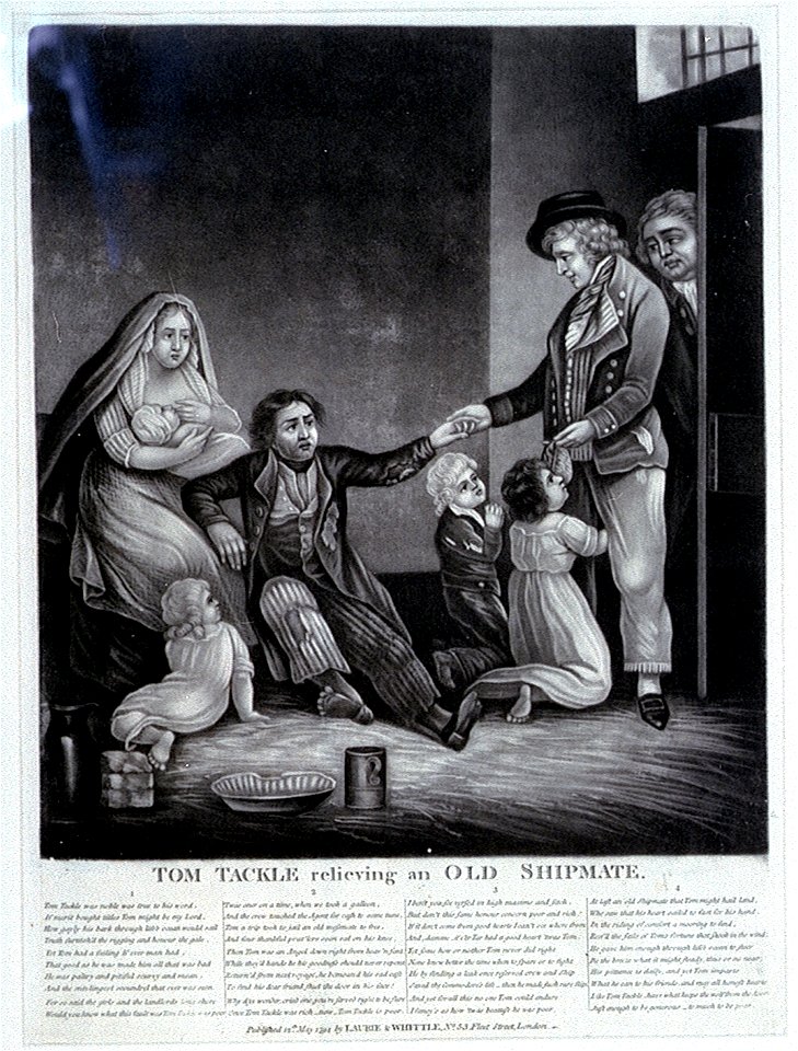Tom Tackle relieving an Old Shipmate (caricature) RMG PW4043