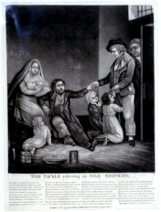 Tom Tackle relieving an Old Shipmate (caricature) RMG PW4043