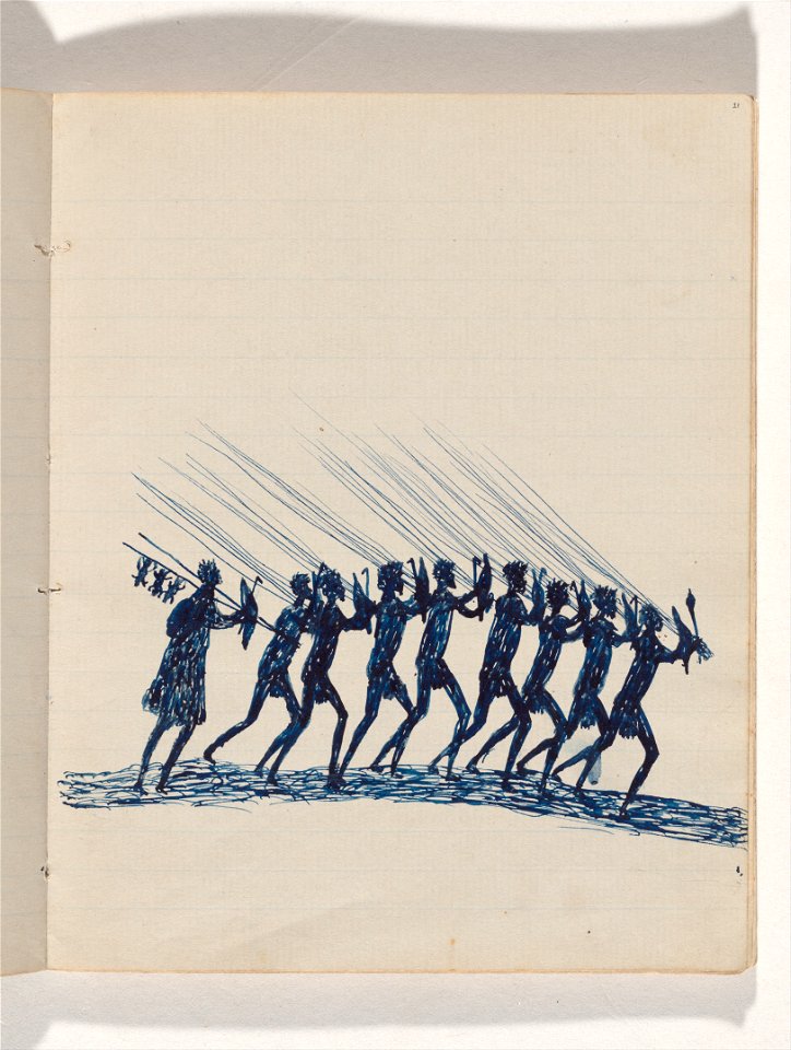 Tommy McRAE - Kwatkwat people - (Aboriginals returning from hunting) Sketchbook mainly of activities of Aboriginals and Whites - Google Art Project