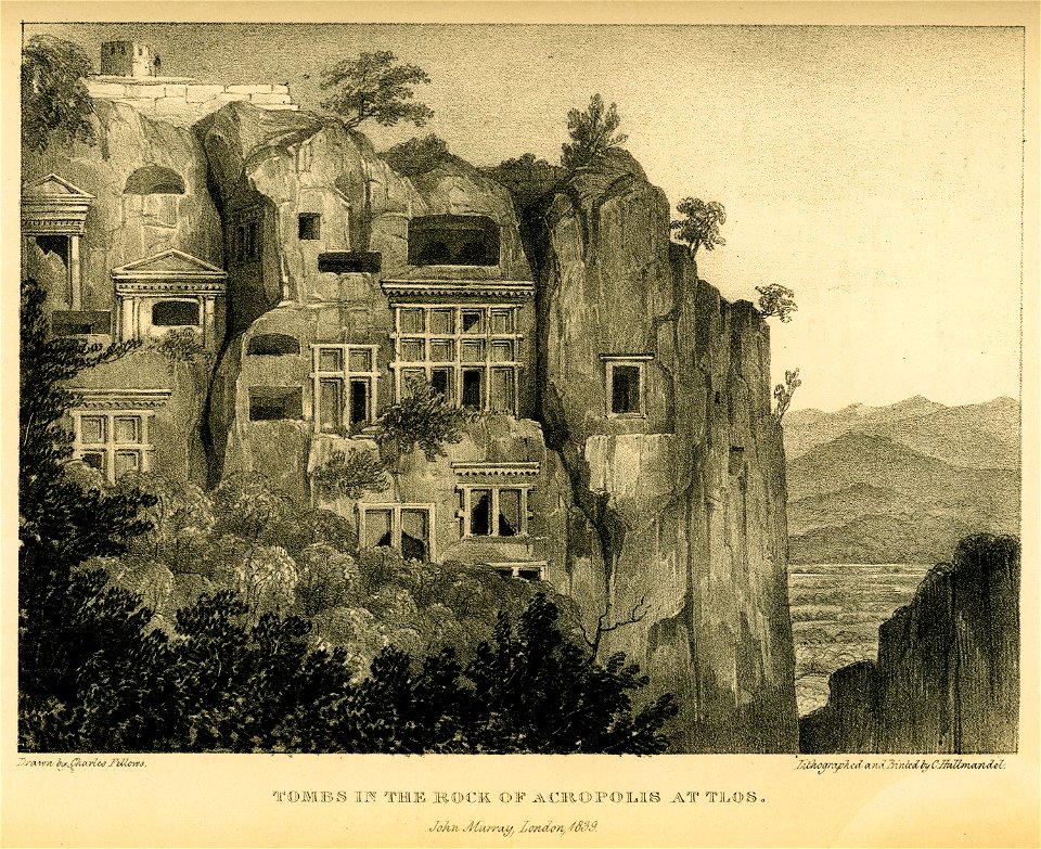 Tombs in the rock of Acropolis at Tlos - Fellows Charles - 1839