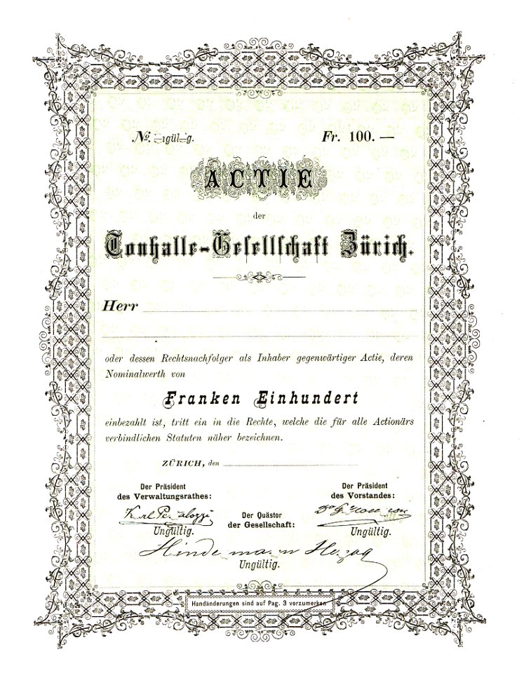 Tonhalle-Gesellschaft Zürich 1890