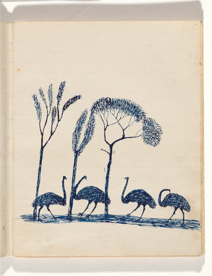 Tommy McRAE - Kwatkwat people - (Emus) Sketchbook mainly of activities of Aboriginals and Whites - Google Art Project