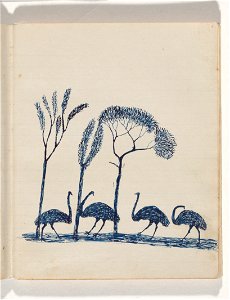 Tommy McRAE - Kwatkwat people - (Emus) Sketchbook mainly of activities of Aboriginals and Whites - Google Art Project