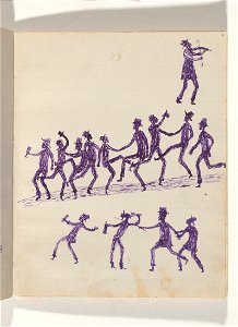 Tommy McRAE - Kwatkwat people - (Drunken revellers) Sketchbook mainly of activities of Aboriginals and Whites - Google Art Project