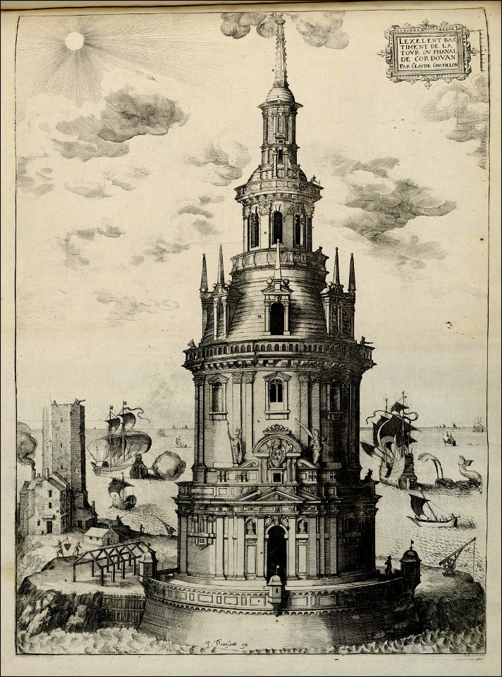 Topographie françoise 1655 INHA p222, Cordouan lighthouse