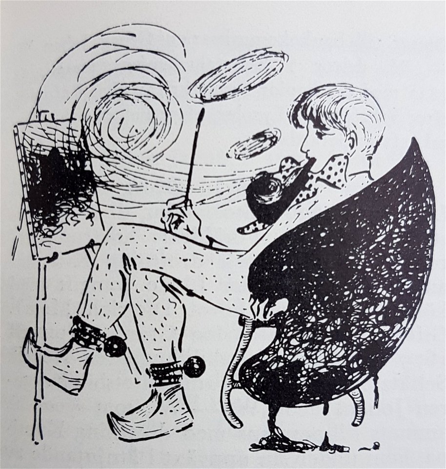Tore Wahlström självporträtt i brev 1902