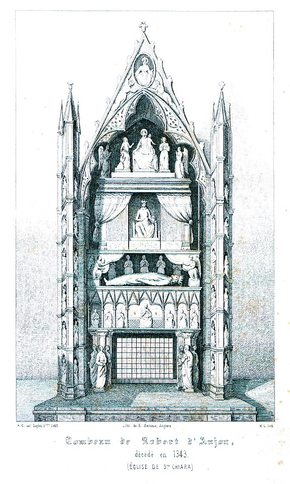 Tombeau de Robert d'Anjou, décédé en 1343 (Église de Ste Chiara) - Godard - Faultrier Victor - 1857