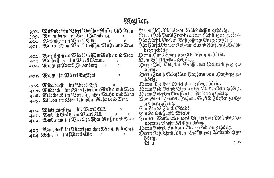 Topographia Ducatus Stiriae - Register 27