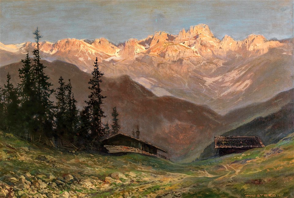 Toni Haller Abendrot über den Dolomiten