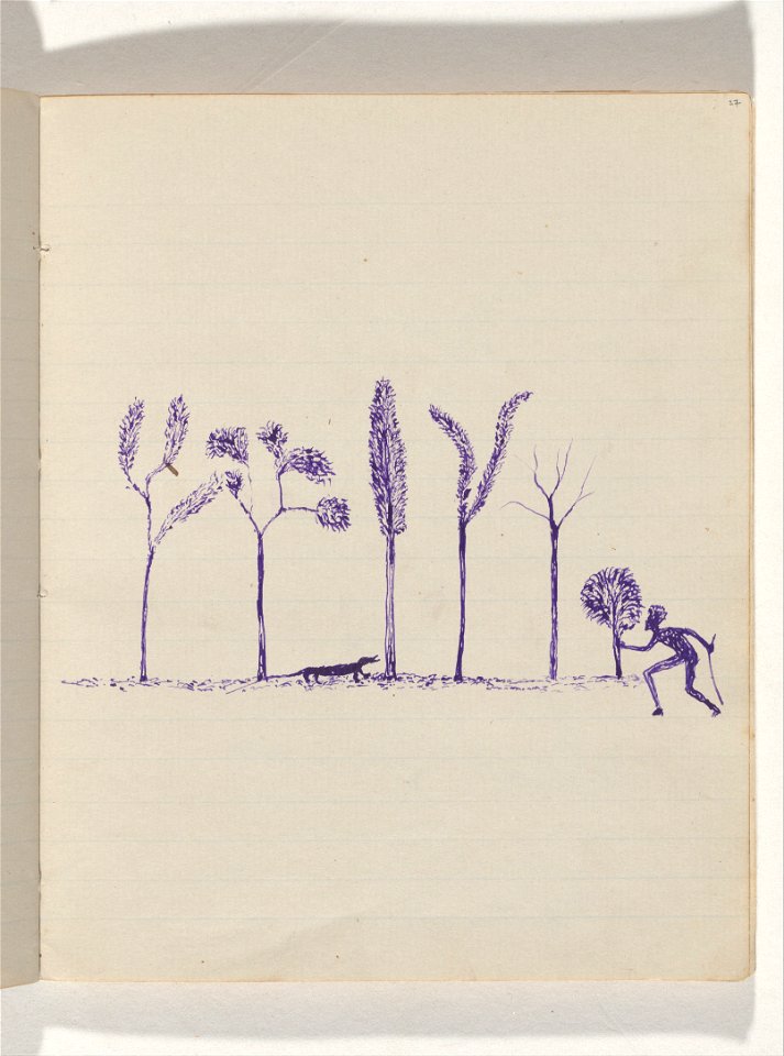 Tommy McRAE - Kwatkwat people - (Aboriginal hunting goanna) Sketchbook mainly of activities of Aboriginals and Whites - Google Art Project (715349)