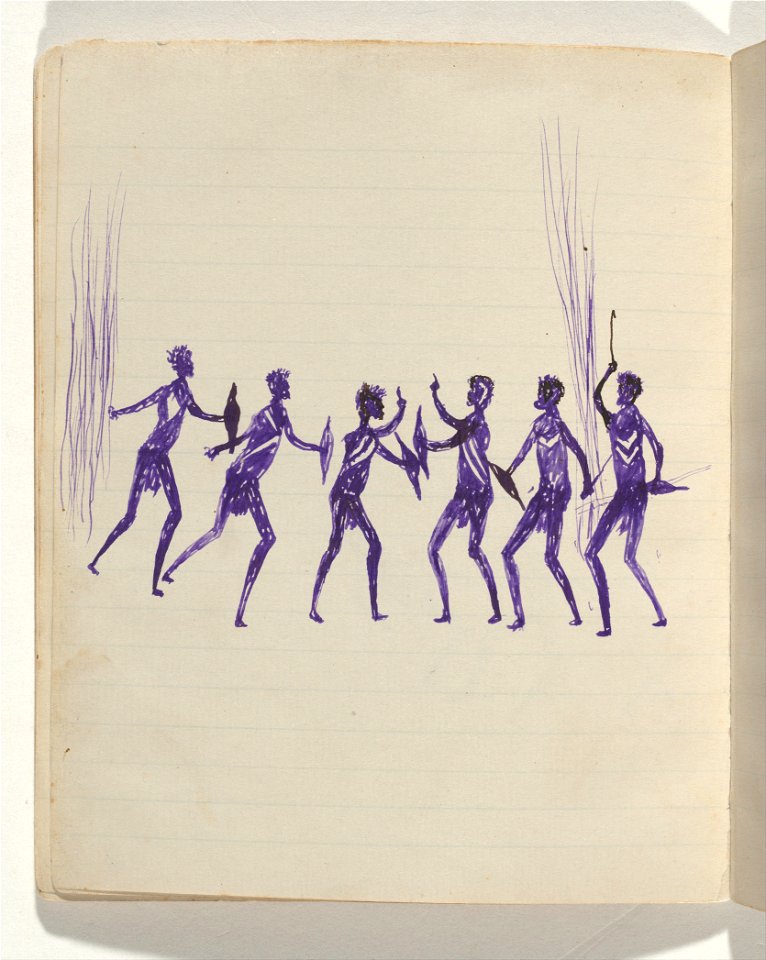 Tommy McRAE - Kwatkwat people - (Disputation among aboriginals) Sketchbook mainly of activities of Aboriginals and Whites - Google Art Project