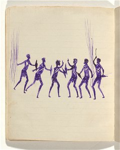 Tommy McRAE - Kwatkwat people - (Disputation among aboriginals) Sketchbook mainly of activities of Aboriginals and Whites - Google Art Project