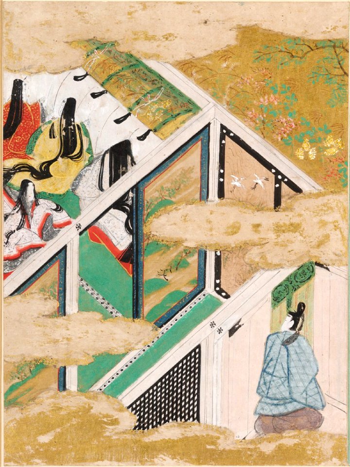 Tosa Mitsunobu - The Typhoon (Nowaki), Illustration to Chapter 28 of the Tale of Genji (Genji monogatari) - 1985.352.28.A - Arthur M. Sackler Museum