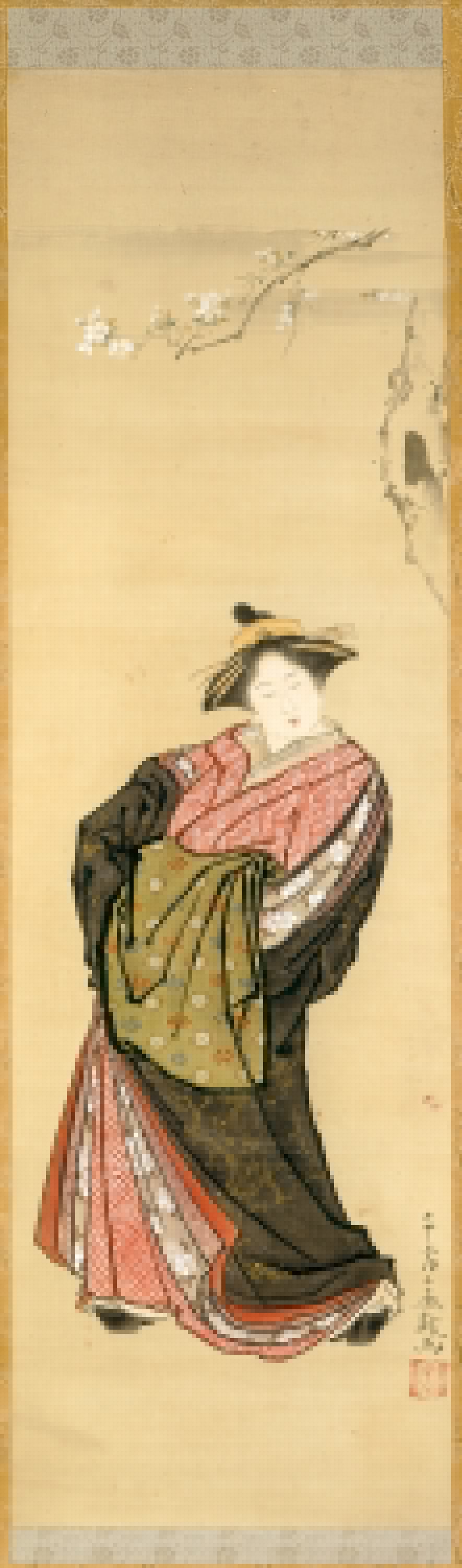 Toriyama Sekien - Courtesan and Cherry Branch - 1965.922 - Art Institute of Chicago