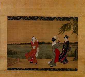 Torii Kiyonaga - Three Girls on a Riverbank - 36.100.46 - Metropolitan Museum of Art