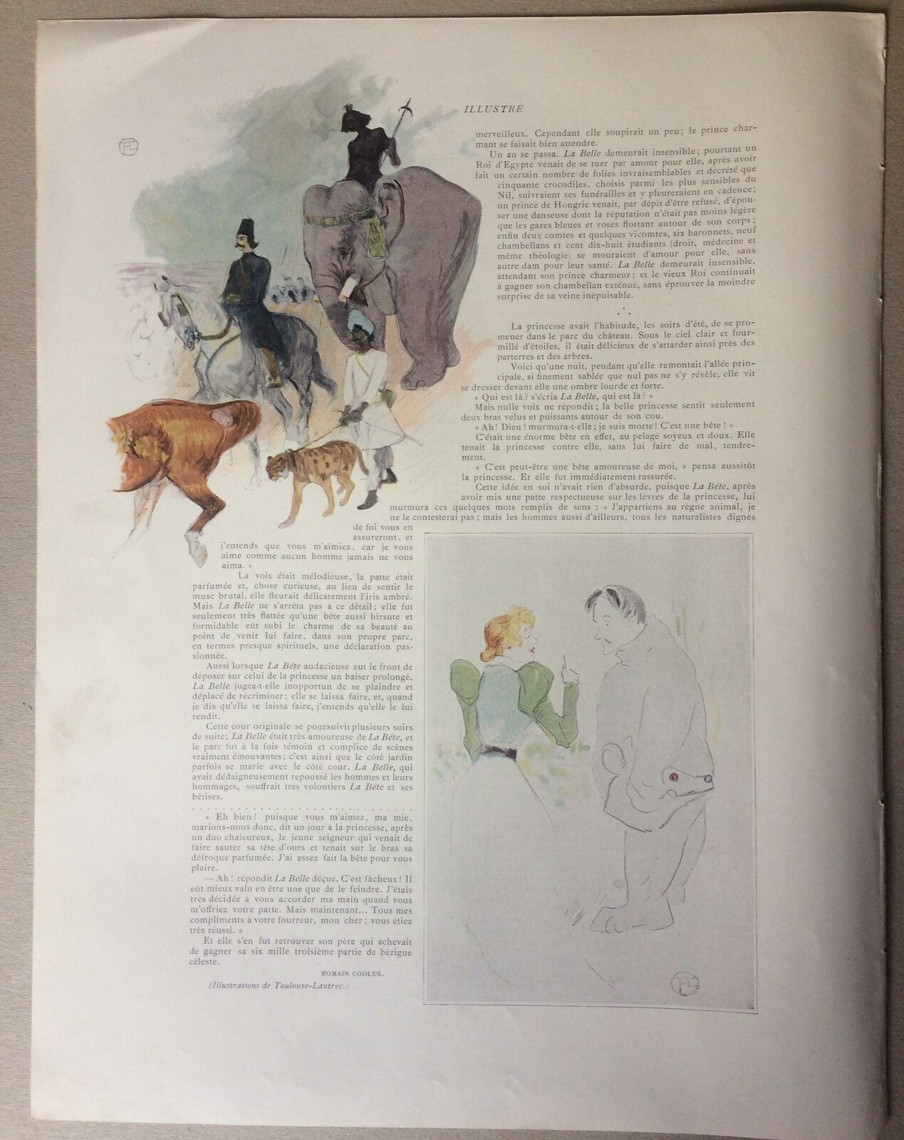 Toulouse Lautrec Beauty and the Beast Figaro illustré Lithography OR 1895,  3 - Traditional visual art under Public domain license