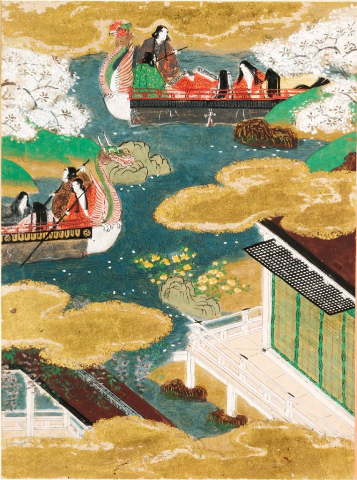Tosa Mitsunobu - Butterflies (Kochō), Illustration to Chapter 24 of the Tale of Genji (Genji monogatari) - 1985.352.24.A - Harvard Art Museums