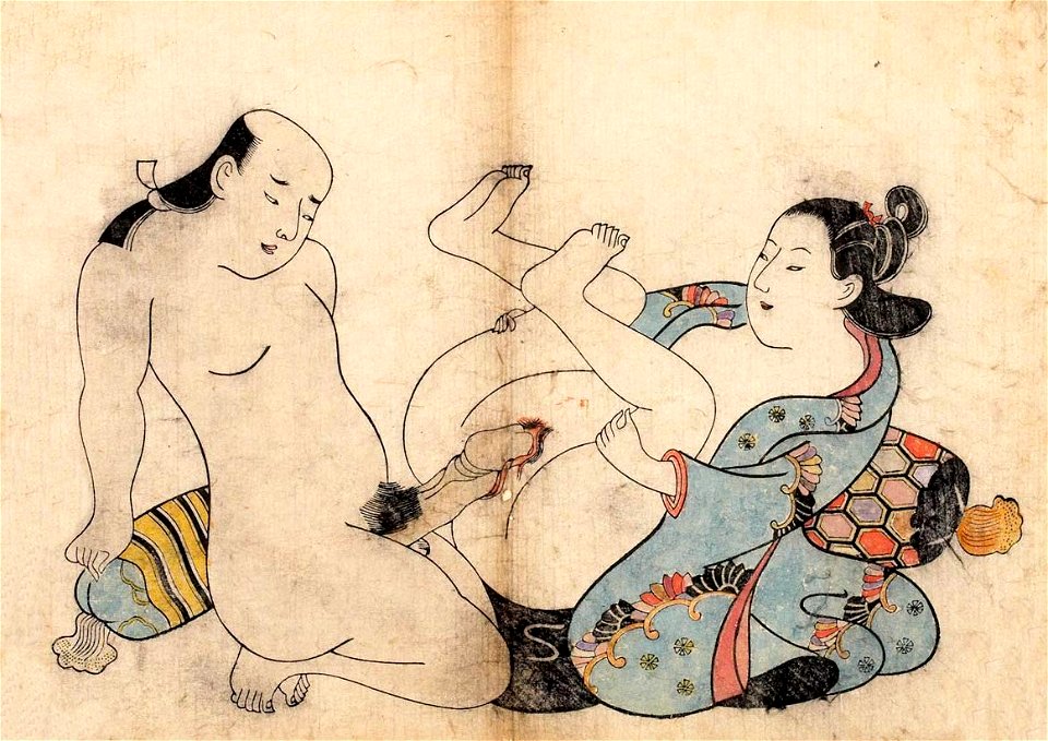 Torii Kiyonobu I - Holding Up Both Legs (Ryoashi kakae from an untitled portfolio, c. 1710
