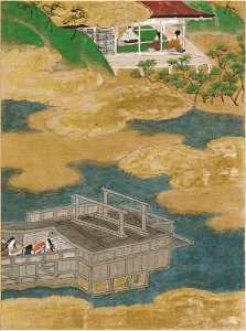 Tosa Mitsunobu - Suma, Illustration to Chapter 12 of the Tale of Genji (Genji monogatari) - 1985.352.12.A - Harvard Art Museums