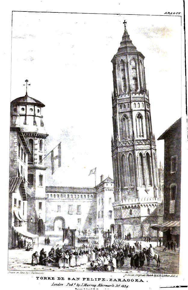 Torre de San Felipe. Zaragoza Edward Locker 1826