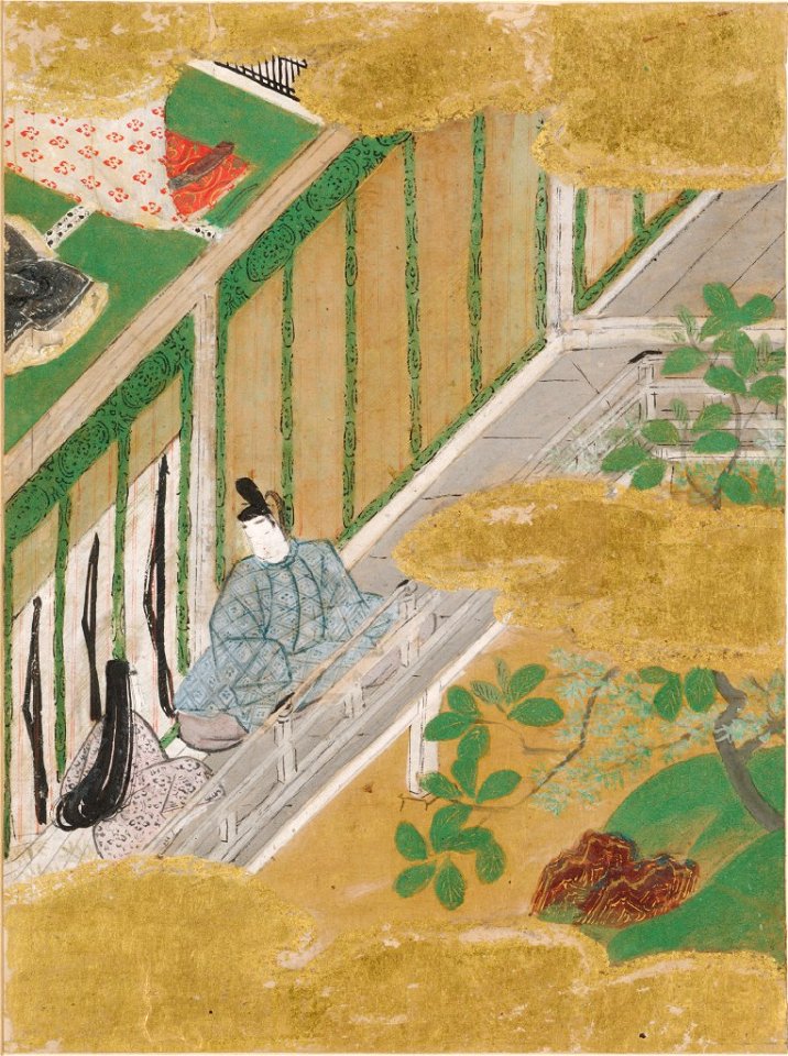 Tosa Mitsunobu - The Oak Tree (Kashiwagi), Illustration to Chapter 36 of the Tale of Genji (Genji monogatari) - 1985.352.36.A - Harvard Art Museums