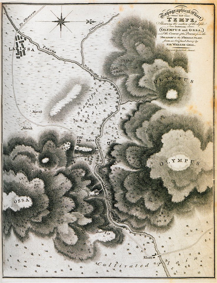 Topographical Chart of Tempe - Clarke Edward Daniel - 1816