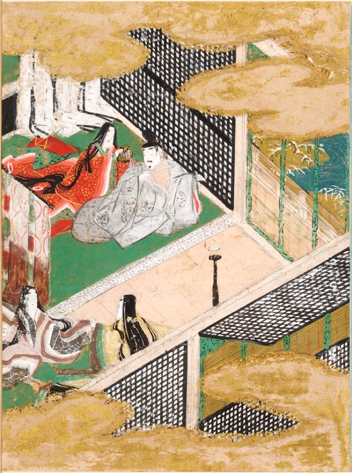 Tosa Mitsunobu - The Handsome Pillar (Makibashira), Illustration to Chapter 31 of the Tale of Genji (Genji monogatari) - 1985.352.31.A - Arthur M. Sackler Museum
