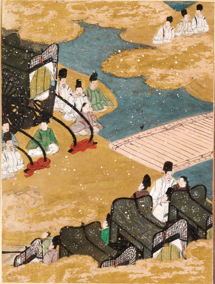 Tosa Mitsunobu - The Imperial Progress (Miyuki), Illustration to Chapter 29 of the Tale of Genji (Genji monogatari) - 1985.352.29.A - Arthur M. Sackler Museum