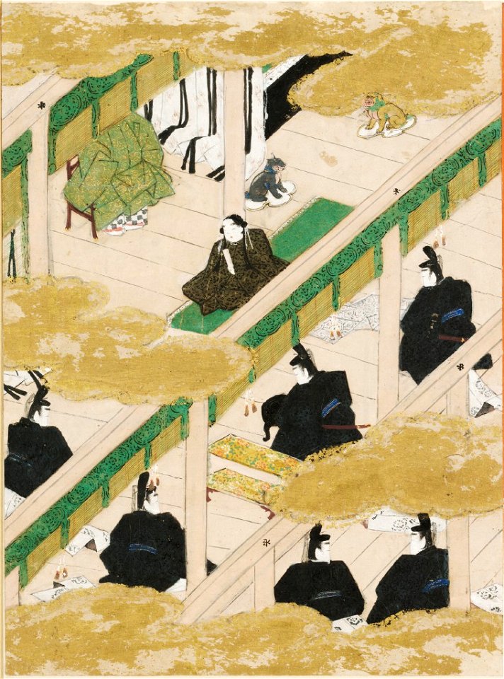 Tosa Mitsunobu - The Paulownia Pavilion (Kiritsubo), Illustration to Chapter 1 of the Tale of Genji (Genji monogatari) - 1985.352.1.A - Arthur M. Sackler Museum
